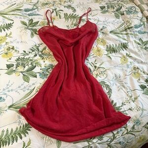 Biasa Cotton Red Mini Dress